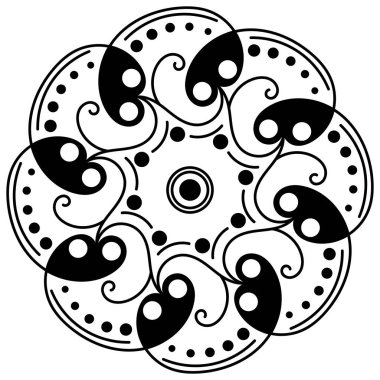 Mandala geometrik desenli soyut grafik kare arkaplan. Vektör illüstrasyonu