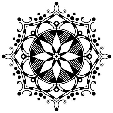 Mandala geometrik desenli soyut grafik kare arkaplan. Vektör illüstrasyonu