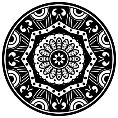 Mandala geometrik desenli soyut grafik kare arkaplan. Vektör illüstrasyonu