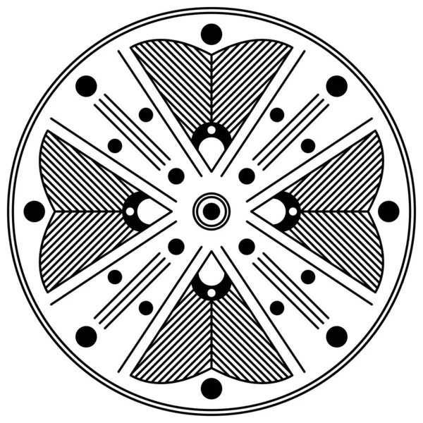 Streszczenie Graficznego Kwadratowego Tła Geometrycznym Wzorem Mandali Ilustracja Wektora — Wektor stockowy