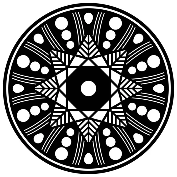 Astratto Sfondo Grafico Quadrato Con Motivo Geometrico Mandala Illustrazione Vettoriale — Vettoriale Stock