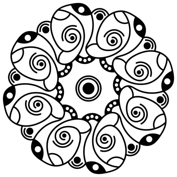 Astratto Sfondo Grafico Quadrato Con Motivo Geometrico Mandala Illustrazione Vettoriale — Vettoriale Stock