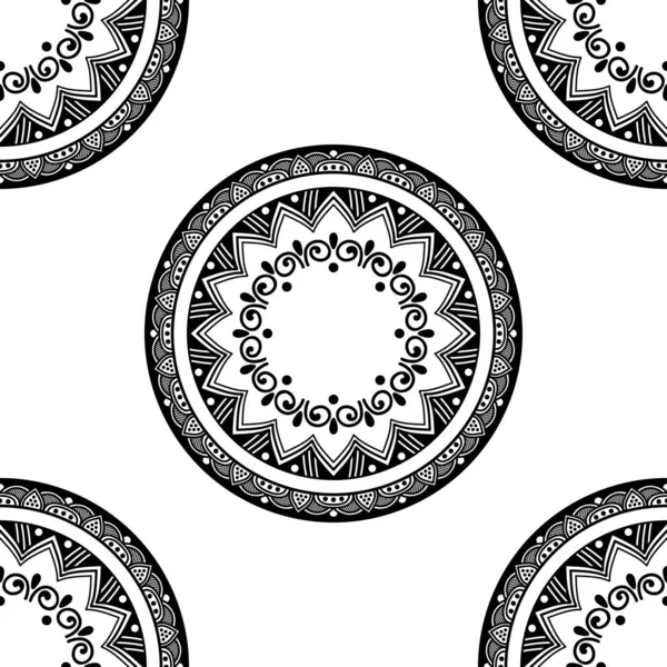 Abstract Grafische Vierkante Achtergrond Met Mandala Geometrisch Patroon Vectorillustratie — Stockvector