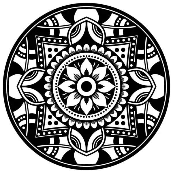 Decoratief Met Hand Getekend Rond Patroon Vorm Van Een Mandala — Stockvector