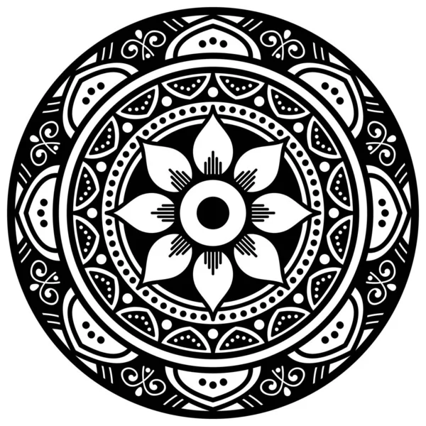 Lazer Kesimi Için Mandala Şeklinde Dekoratif Yapımı Yuvarlak Desen Vektör — Stok Vektör