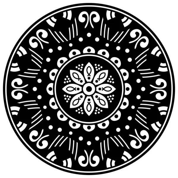 Motif Rond Décoratif Dessiné Main Sous Forme Mandala Pour Découpe — Image vectorielle