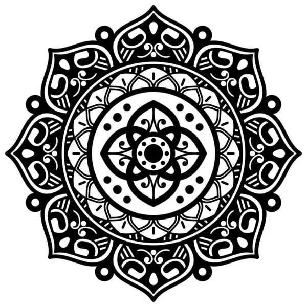 Padrão Redondo Desenhado Mão Decorativo Forma Uma Mandala Para Corte —  Vetores de Stock