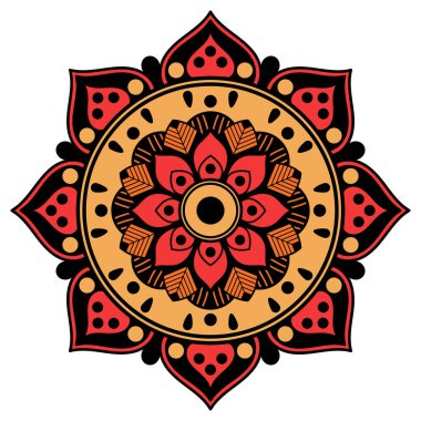 Mandala dekoratif süsü. Tebrik kartı, telefon kılıfı izi vb. için kullanılabilir. El çizimi arkaplan