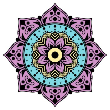 Etnik Mandala Süslemesi. Arapça, Pakistan, Fas, Türkçe, Hindistan, İspanya motifleri