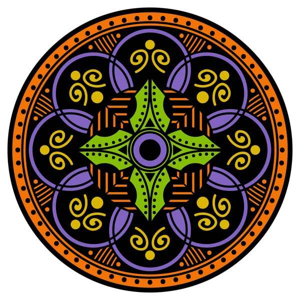 Ornement Ethnique Mandala Arabe Pakistan Maroc Turc Inde Espagne Motifs — Image vectorielle