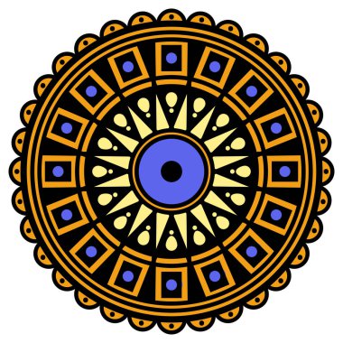 Etnik Mandala Süslemesi. Arapça, Pakistan, Fas, Türkçe, Hindistan, İspanya motifleri