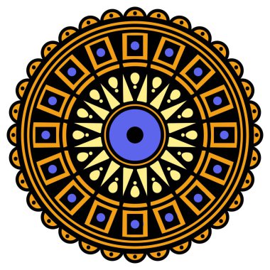 Etnik Mandala Süslemesi. Arapça, Pakistan, Fas, Türkçe, Hindistan, İspanya motifleri