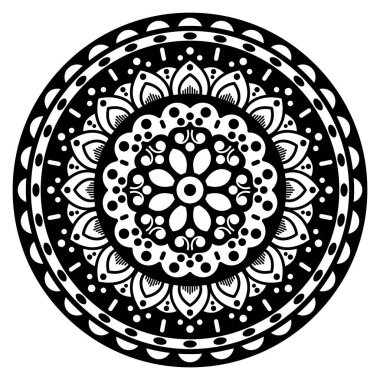 Mandala dekoratif süsü. Tebrik kartı, telefon kılıfı izi vb. için kullanılabilir. El çizimi arkaplan