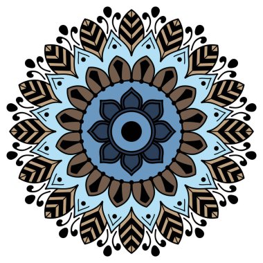 Mandala dekoratif süsü. Tebrik kartı, telefon kılıfı izi vb. için kullanılabilir. El çizimi arkaplan