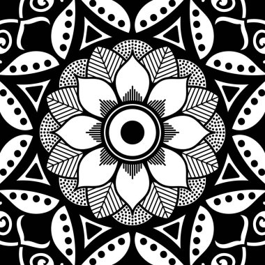 Etnik Meydan Mandala Süslemesi. Arapça, Pakistan, Fas, Türkçe, Hindistan, İspanya motifleri