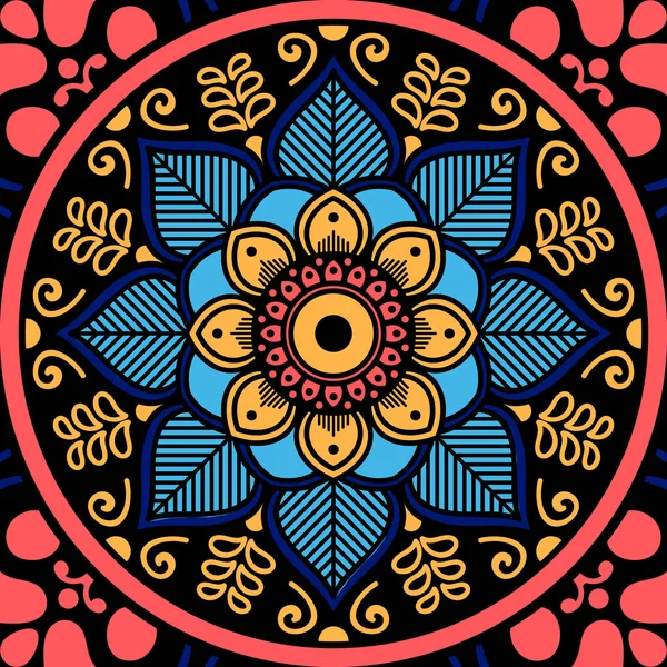 Etnické Náměstí Mandala Ornament Arabština Pákistán Marocké Turecké Indické Španělské — Stock fotografie