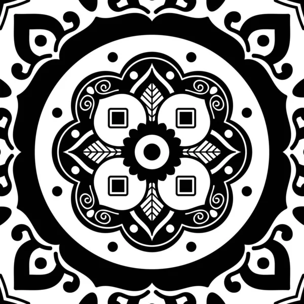Ornamento Mandala Quadrado Étnico Árabe Paquistão Marroquino Turco Indiano Espanha — Fotografia de Stock