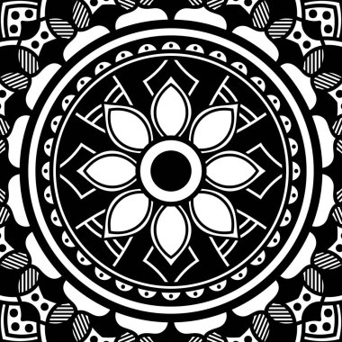 Etnik Mandala Süslemesi. Arapça, Pakistan, Fas, Türkçe, Hindistan, İspanya motifleri. Vektör illüstrasyonu