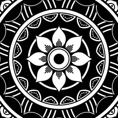 Etnik Mandala Süslemesi. Arapça, Pakistan, Fas, Türkçe, Hindistan, İspanya motifleri. Vektör illüstrasyonu