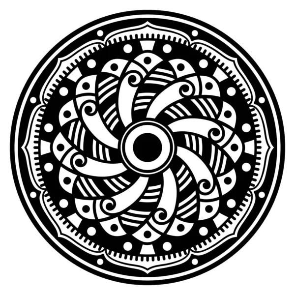 Etnický Mandala Ornament Arabské Pákistánské Marocké Turecké Indické Španělské Motivy — Stockový vektor