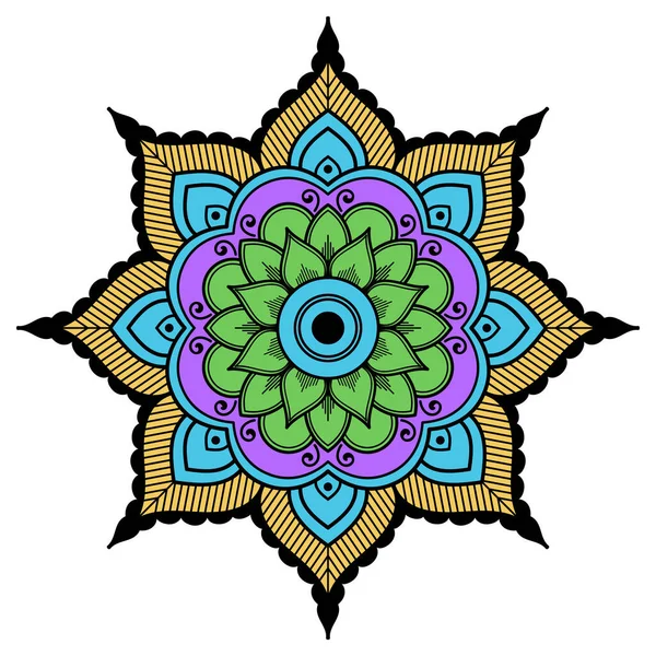 Ethnische Mandala Ornament Arabische Pakistanische Marokkanische Türkische Indische Spanische Motive — Stockvektor