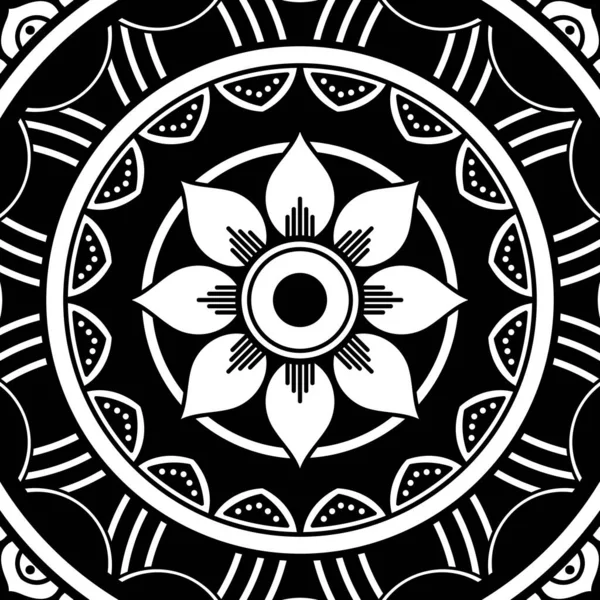 Etnik Mandala Süslemesi. Arapça, Pakistan, Fas, Türkçe, Hindistan, İspanya motifleri. Vektör illüstrasyonu