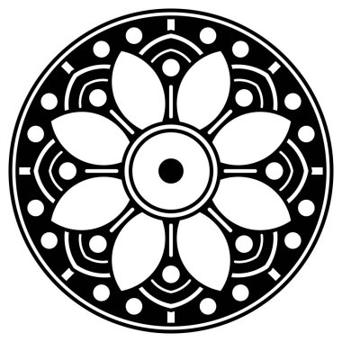 Etnik Mandala Süslemesi. Arapça, Pakistan, Fas, Türkçe, Hindistan, İspanya motifleri. Vektör illüstrasyonu