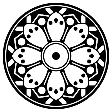 Etnik Mandala Süslemesi. Arapça, Pakistan, Fas, Türkçe, Hindistan, İspanya motifleri. Vektör illüstrasyonu