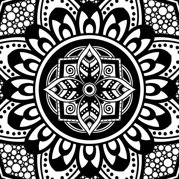 Adorno Mandala Étnico Árabe Pakistán Marruecos Turquía India España Motivos — Vector de stock