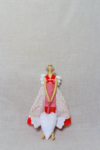 Brinquedos têxteis feitos à mão - Anjo — Fotografia de Stock