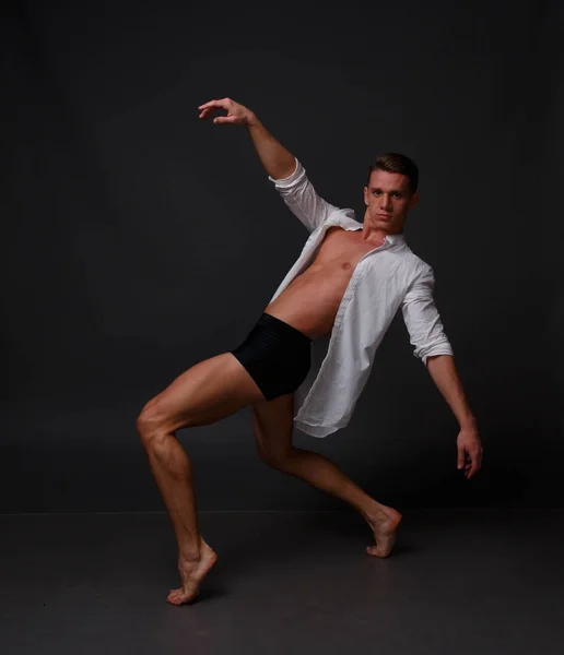Muž, tance, sportu, koncepce, balet — Stock fotografie
