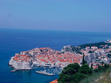 Panoramik duvarlı şehir Dubrovnik Hırvatistan