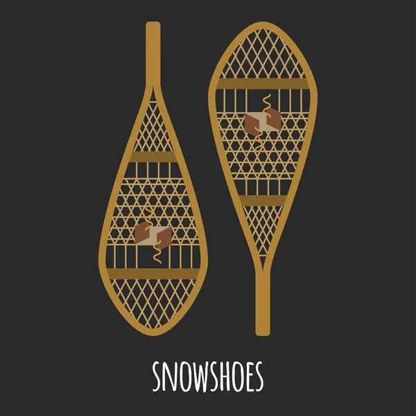 Esportes Inverno Atividades Livre Equipamentos Sapatos Neve Vintage Velho Fundo — Vetor de Stock