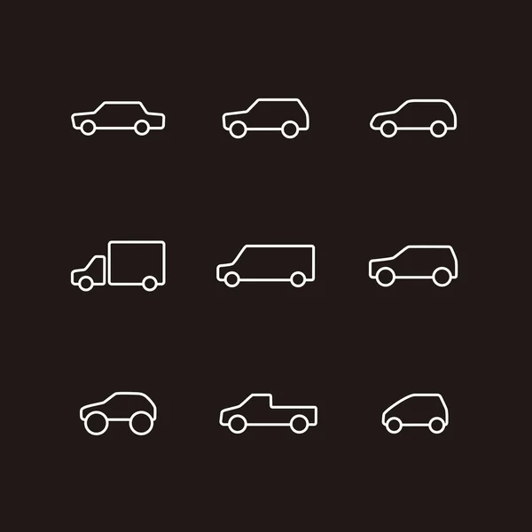 Wektorowy zestaw ikon samochodów. — Wektor stockowy
