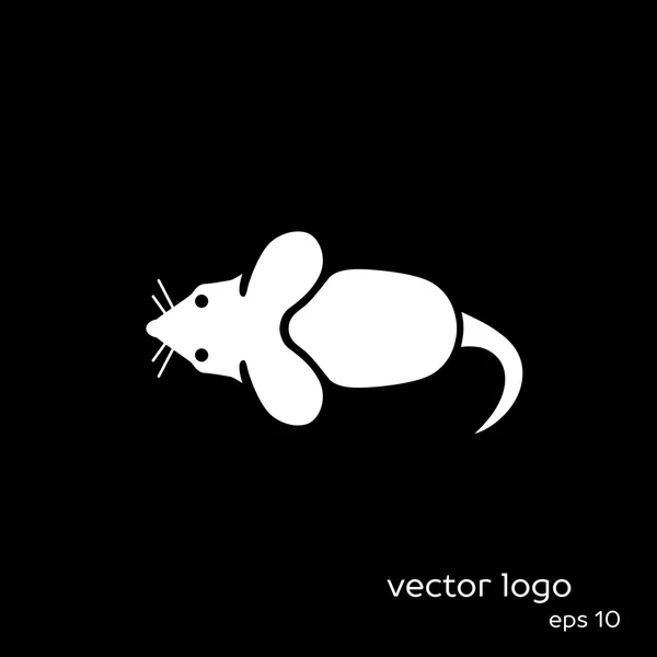 Vektorové ilustrace myši na černém pozadí. — Stockový vektor