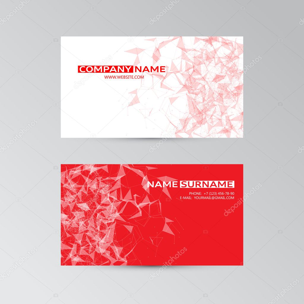 Vector template of business card.