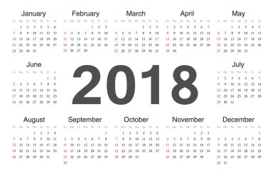Vecto rcircle calendar 2018