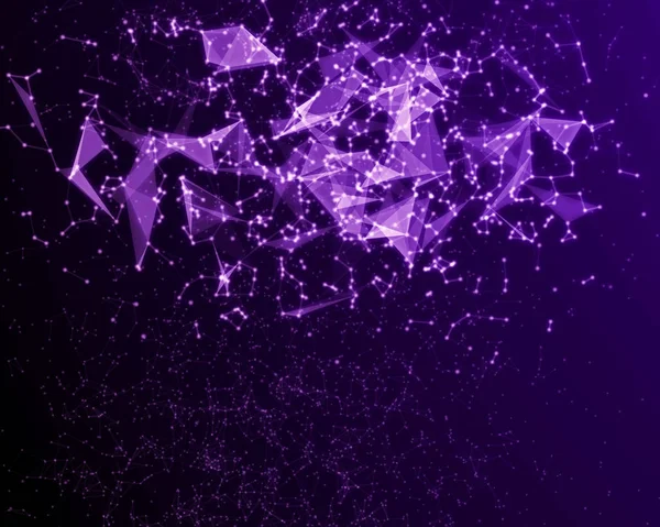 Abstract digital background with violet cybernetic particles. — Stock Photo, Image