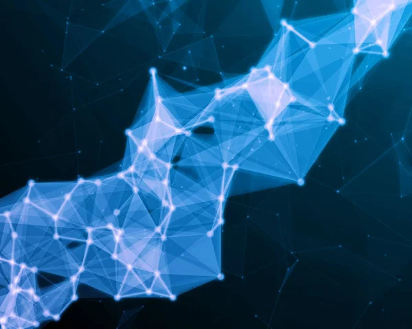 Абстрактный цифровой фон с голубыми кибернетическими частицами . — стоковое фото