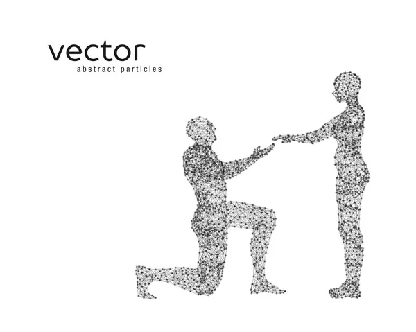 Vektorové ilustrace páru. Nabídku k sňatku. — Stockový vektor