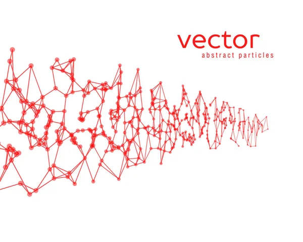 Sfondo vettoriale con particelle astratte rosse . — Vettoriale Stock