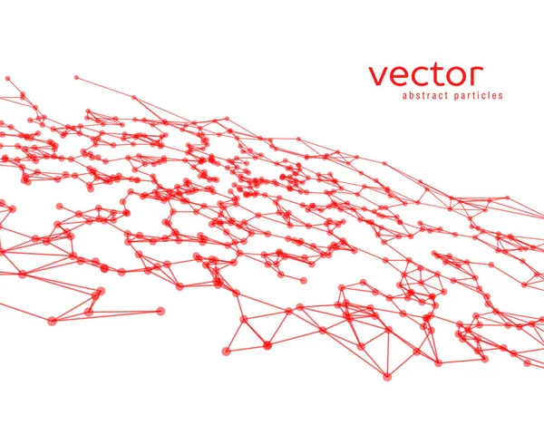 Vektorhintergrund mit roten abstrakten Teilchen. — Stockvektor