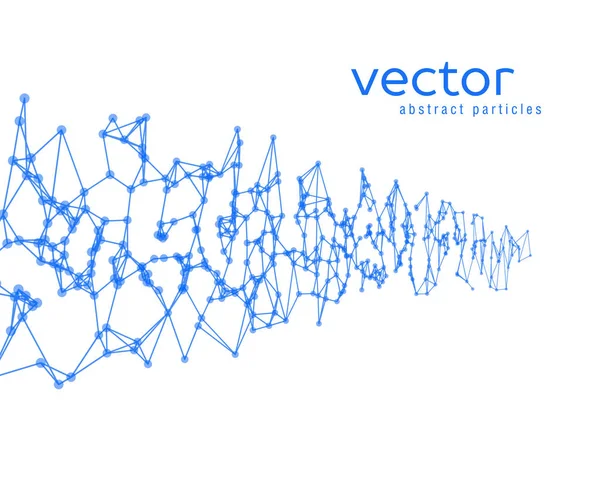 Vector background with blue abstract particles. — Stock Vector