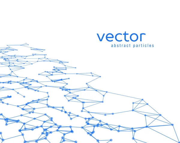 Vektorový pozadí s modrým abstraktní částice. — Stockový vektor