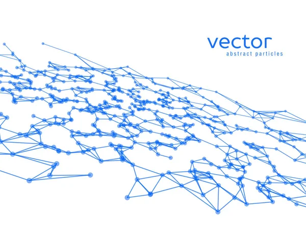 Vektorhintergrund mit blauen abstrakten Teilchen. — Stockvektor