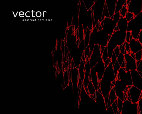 Sfondo vettoriale con particelle astratte rosse . — Vettoriale Stock