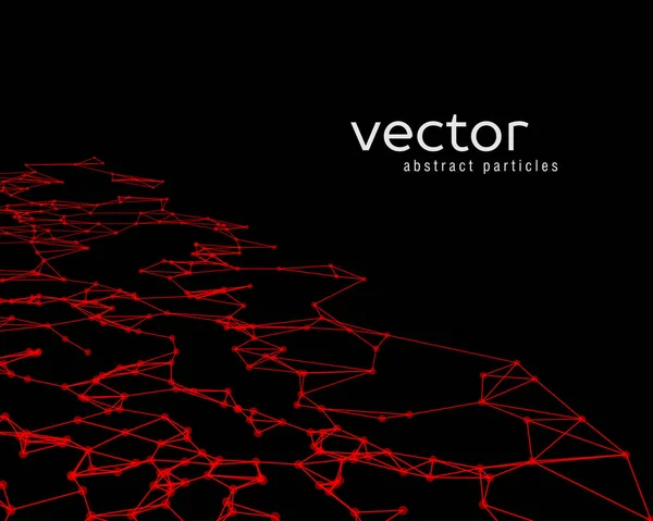 赤の抽象的な粒子のベクトルの背景. — ストックベクタ