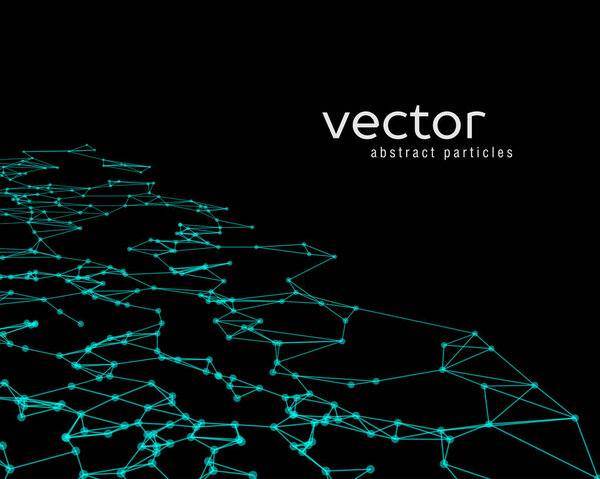 Vector background with green abstract particles.