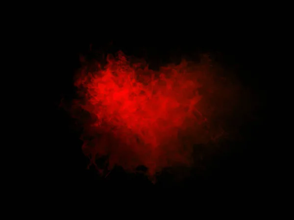 Coração fumegante abstrato sobre fundo preto . — Fotografia de Stock