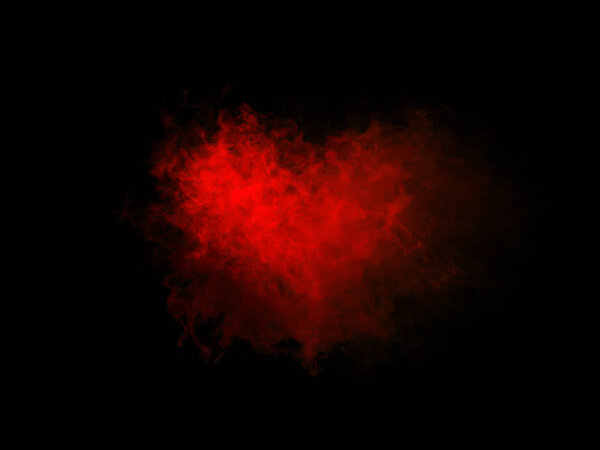 Abstract beautiful smoky heart on black background.